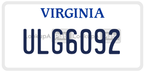 ULG6092  license plate in VA