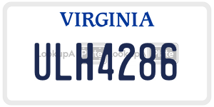 ULH4286  license plate in VA