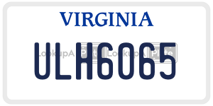 ULH6065 license plate in Virginia