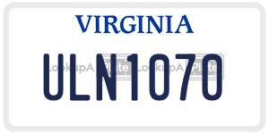 ULN1070  license plate in VA