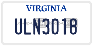ULN3018 license plate in Virginia