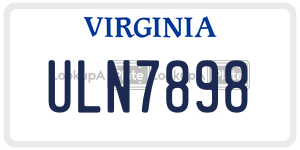ULN7898 license plate in Virginia