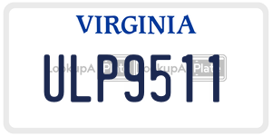 ULP9511 license plate in Virginia