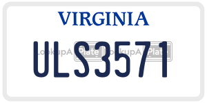 ULS3571  license plate in VA