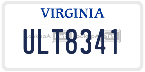 ULT8341  license plate in VA