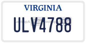 ULV4788 license plate in Virginia