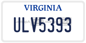 ULV5393  license plate in VA