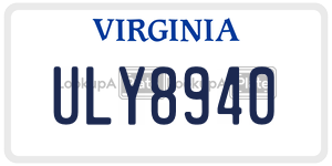 ULY8940  license plate in VA