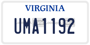 UMA1192  license plate in VA