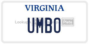 UMBO  license plate in VA