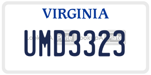 UMD3323  license plate in VA