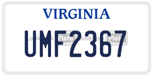 UMF2367  license plate in VA