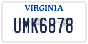 UMK6878 license plate in Virginia