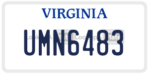 UMN6483 license plate in Virginia