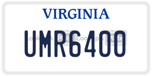 UMR6400 license plate in Virginia