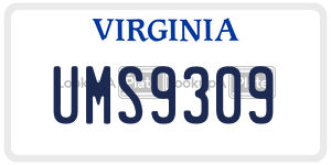 UMS9309  license plate in VA