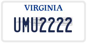 UMU2222 license plate in Virginia