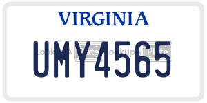 UMY4565 license plate in Virginia