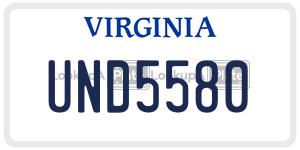 UND5580 license plate in Virginia