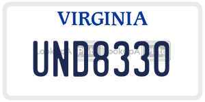UND8330 license plate in Virginia