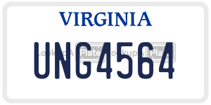 UNG4564 license plate in Virginia