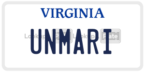 UNMARI  license plate in VA