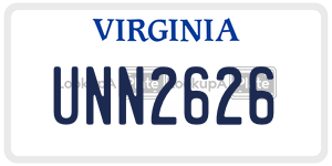 UNN2626  license plate in VA