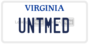 UNTMED  license plate in VA
