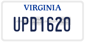 UPD1620  license plate in VA
