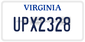 UPX2328 license plate in Virginia