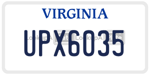 UPX6035 license plate in Virginia