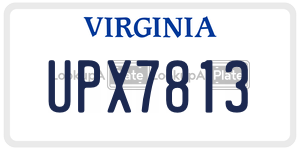 UPX7813  license plate in VA