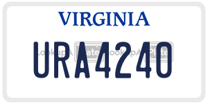 URA4240 license plate in Virginia