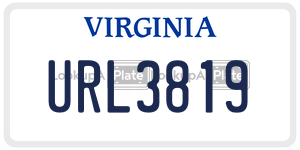URL3819  license plate in VA
