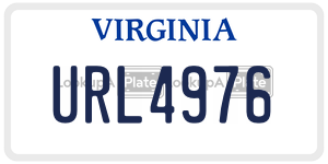 URL4976  license plate in VA