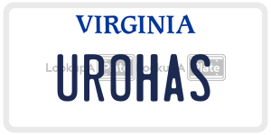 UROHAS license plate in Virginia
