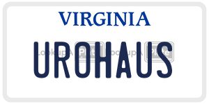 UROHAUS license plate in Virginia