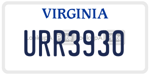 URR3930 license plate in Virginia