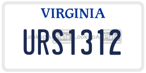 URS1312  license plate in VA