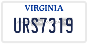 URS7319 license plate in Virginia