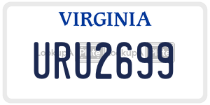 URU2699  license plate in VA