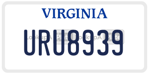 URU8939 license plate in Virginia