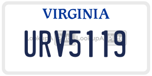 URV5119 license plate in Virginia