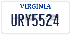 URY5524 license plate in Virginia