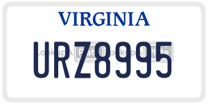 URZ8995  license plate in VA