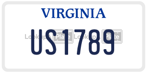 US1789  license plate in VA