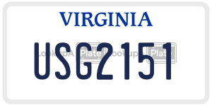 USG2151  license plate in VA