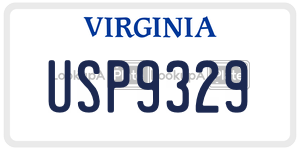 USP9329 license plate in Virginia