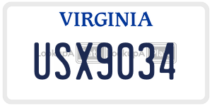 USX9034 license plate in Virginia