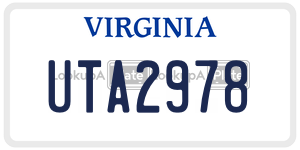 UTA2978 license plate in Virginia